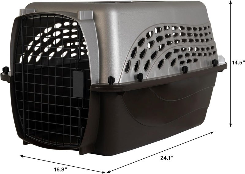 Petmate Two Door Pet Kennel for Pets up to 15 Pounds, Tan/Brown, 24" Long - Image 3